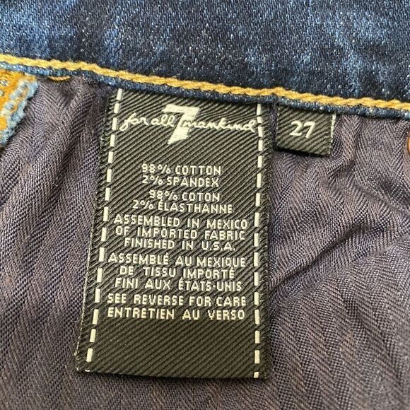 7 For All Mankind Two Tone Skinny Ankle Jeans Size 27 NWOT - Picture 6 of 8